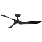 WAC Lighting Swirl 54" 3 Blade Indoor / Outdoor Smart LED Ceiling Fan Matte Black