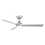WAC Lighting Gage 52" 3 Blade Indoor / Outdoor Smart LED Ceiling Fan Brushed Nickel / Silver