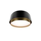WAC Lighting Salvo 9" Wide LED Flush Mount Ceiling Fixture Black / Aged Brass