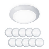 WAC Lighting Pack of 10 Disc 6" Wide LED Flush Mount Indoor / Outdoor Ceiling Fixtures / Wall Lights White