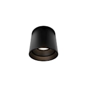 WAC Lighting Downtown Flush Mount Cylinder Outdoor Ceiling Fixture / Converts to Wall Sconce Preset to 4000K with Option To Adjust Later Black