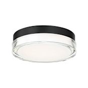 WAC Lighting Dot 9" Wide Integrated LED Outdoor Flush Mount Drum Ceiling Fixture Black / 3000K