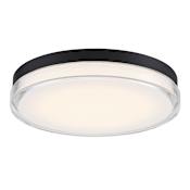 WAC Lighting Dot 15" Wide Integrated LED Outdoor Flush Mount Drum Ceiling Fixture Black / 3000K