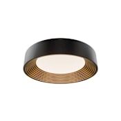 WAC Lighting Gaston 18" Wide Flush Mount Drum Ceiling Fixture / Converts to Wall Sconce Black / Gold