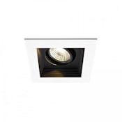 WAC Lighting Mini Multiple Spots Single Light 4-3/4" Wide LED Square Adjustable Baffle Trim and New Construction Housing with 45° Flood Beam Spread Black / 2700K