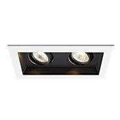WAC Lighting Mini Multiples 2 Light 8-5/8" Wide LED Square Adjustable Baffle Trim and New Construction Housing with 45° Flood Beam Spread Black / 2700K