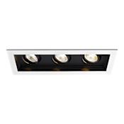 WAC Lighting Mini Multiples 3 Light 12-3/4" Wide LED Square Adjustable Baffle Trim and Remodel Housing with 45° Flood Beam Spread Black / 2700K