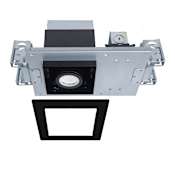 WAC Lighting Silo Multiples Single Light 8" Wide LED Square Adjustable Trim with New Construction and IC Rated Housing - 10 Watts Black / 2700K