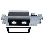 WAC Lighting Silo Multiples 2 Light 12" Wide LED Square Adjustable Trim with New Construction and IC Rated Housing - 20 Watts Black / 2700K