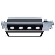 WAC Lighting Silo Multiples 4 Light 22"" Wide LED Square Adjustable Trim with New Construction and Non-IC Rated Housing - 58 Watts Black / 2700K