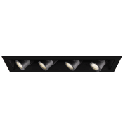 WAC Lighting Precision Multiples 4" 4 Light Adjustable Square Trim Black