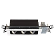 WAC Lighting Precision Multiples LED New Construction Housing for 4" Trims with 40° Flood Beam Spread and ELV Dimming Black / 3000 / 90CRI