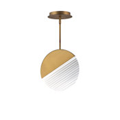 WAC Lighting Crescent 10" Wide LED Pendant - 3500K Aged Brass