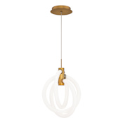 WAC Lighting Knot 3 Light 10" Wide LED Abstract Pendant - 3500K Aged Brass