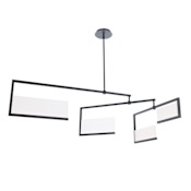 WAC Lighting Quartet 4 Light 56" Wide LED Abstract Linear Pendant Black