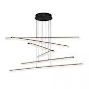 WAC Lighting Stack 6 Light 48" Wide Integrated LED Chandelier with Acrylic Shades Black