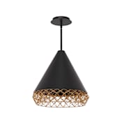 WAC Lighting Lacey 16" Wide 3000K LED Pendant Black Gold