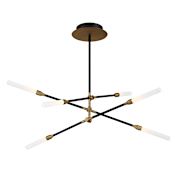 WAC Lighting Houdini 6 Light 36" Wide LED Sputnik Chandelier Black Aged Brass