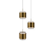 WAC Lighting Banded 12" Wide LED Multi Light Pendant Aged Brass
