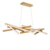 WAC Lighting Parallax 8 Light 42" Wide LED Abstract Linear Pendant Aged Brass