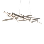 WAC Lighting Parallax 8 Light 55" Wide LED Abstract Linear Pendant Brushed Nickel