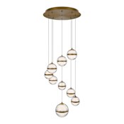 WAC Lighting Cyllindra 6" Wide LED Multi Light Pendant Aged Brass