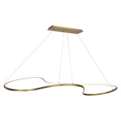WAC Lighting Marques 48" Wide LED Abstract Linear Pendant Aged Brass