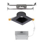 WAC Lighting Pop-in 5" Integrated LED Shower / Square Recessed Trim and New Construction Housing- IC Rated and Airtight Black