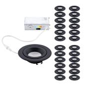 WAC Lighting Pack of (24) Lotos 4-1/2" Integrated LED Adjustable Recessed Trim and Remodel Housing- IC Rated and Airtight Black