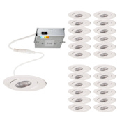 WAC Lighting Pack of (24) Lotos 4-1/2" Integrated LED Adjustable Recessed Trim and Remodel Housing- IC Rated and Airtight White
