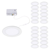 WAC Lighting Pack of (24) Lotos 3-1/2" Integrated LED Wafer Recessed Trim and Remodel Housing- IC Rated and Airtight White