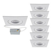 WAC Lighting Pack of (6) Lotos 4-1/2" Integrated LED Adjustable Recessed Trim and Remodel Housing- IC Rated and Airtight White