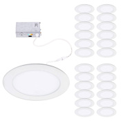 WAC Lighting Pack of (24) Lotos 5-1/2" Integrated LED Wafer Recessed Trim and Remodel Housing- IC Rated and Airtight White