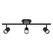 WAC Lighting Pipe 3" Wide 3 Light LED Fixed Rail Linear Ceiling Fixture Black