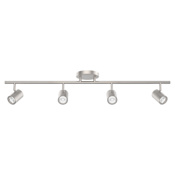 WAC Lighting Pipe 3" Wide 4 Light LED Fixed Rail Linear Ceiling Fixture Brushed Nickel