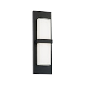 WAC Lighting Bandeau 16" Tall LED Outdoor Wall Sconce Set to 3000K Black