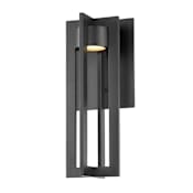 WAC Lighting Chamber Single Light 16" Tall Integrated LED Outdoor Wall Sconce Black