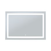 WarmlyYours 40" W x 28" H Rectangular Frameless Backlit Audrey Bathroom Wall Mirror with LED Lighting Glass