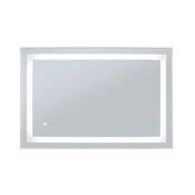 WarmlyYours 24" W x 36" H Rectangular Frameless Audrey Bathroom Wall Mirror with LED Lighting Glass