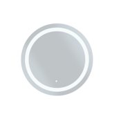 WarmlyYours 27-1/2" Diameter Circular Frameless Bathroom Wall Mirror with LED Lighting Glass