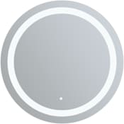 WarmlyYours 27-1/2" Diameter Circular Frameless Bathroom Wall Mirror with LED Lighting Glass