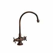 Waterstone Hampton 1.75 GPM Single Hole Bar Faucet with Cross Handles American Bronze