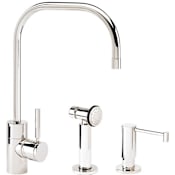 Waterstone Fulton 1.75 GPM Single Hole Pre-Rinse Pull Down Kitchen Faucet with Lever Handle - Includes Soap Dispenser and Side Spray Chrome