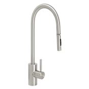 Waterstone Contemporary 1.75 GPM Single Hole Toggle Extended Reach Pull Down Kitchen Faucet with Lever Handle Solid Stainless Steel