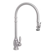 Waterstone Traditional 1.75 GPM Single Hole Extended Reach Pull Down Kitchen Faucet with Lever Handle Satin Chrome