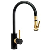 Waterstone Contemporary 1.75 GPM Single Hole Pull Down Kitchen Faucet with Lever Handle Matte Black / Classic Bronze