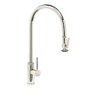 Waterstone Industrial 1.75 GPM Single Hole Extended Reach Pull Down Kitchen Faucet with Lever Handle Polished Nickel