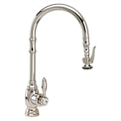 Waterstone Traditional 1.75 GPM Single Hole Pull Down Kitchen Faucet with Lever Handle and Angled Spout Chrome