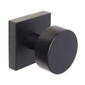 Weslock Sleek Round Mesa Passage Knob Set with Square Backplate from the Transitional Collection Matte Black