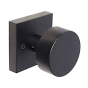 Weslock Sleek Round Mesa Single One Side Non-Turning Dummy Knob with Square Backplate from the Transitional Collection Matte Black